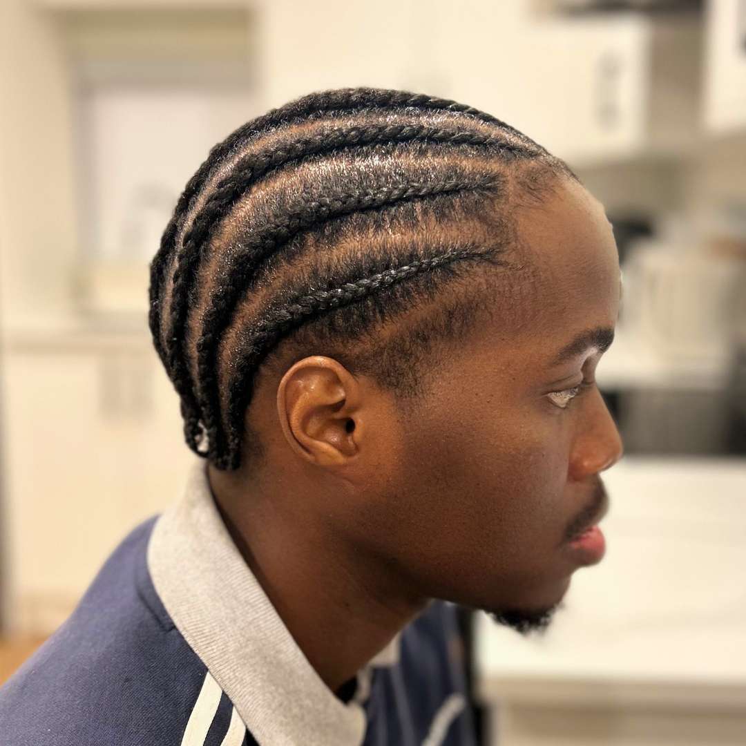 Cornrows hairstyle done by Maya at Destini Curl Spa Vancouver