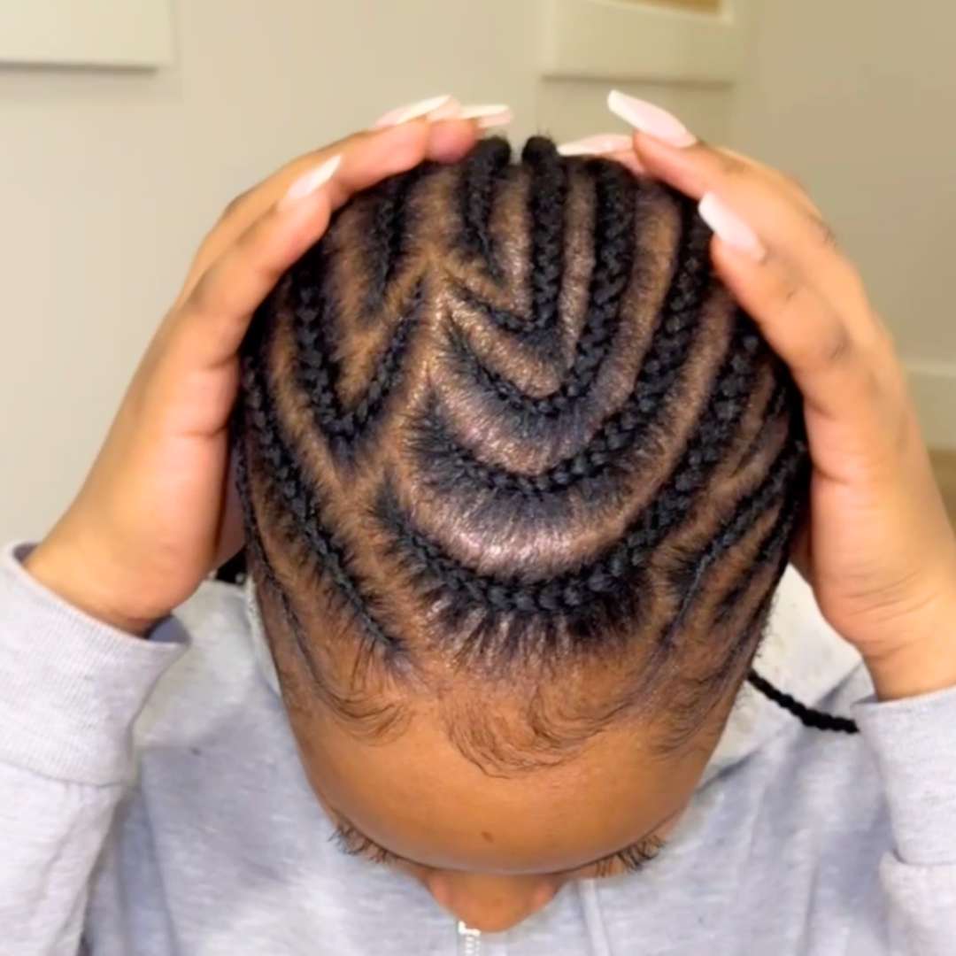 Braided hairstyle at Destini Curl Spa salon in Vancouver